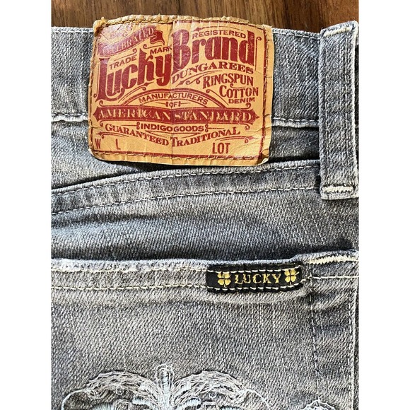Vintage Lucky Brand Dungarees Royale Lil Maggie Gray Boot Cut Jeans Size 29 - Picture 5 of 6